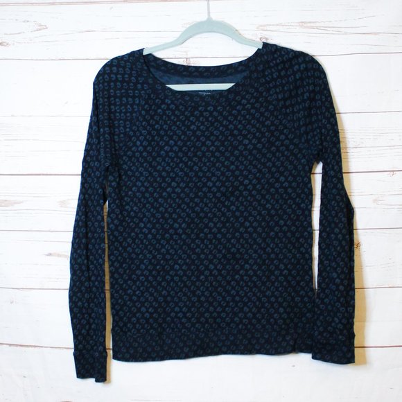 Ann Taylor Loft Blue Cheetah Leopard Long Sleeve
